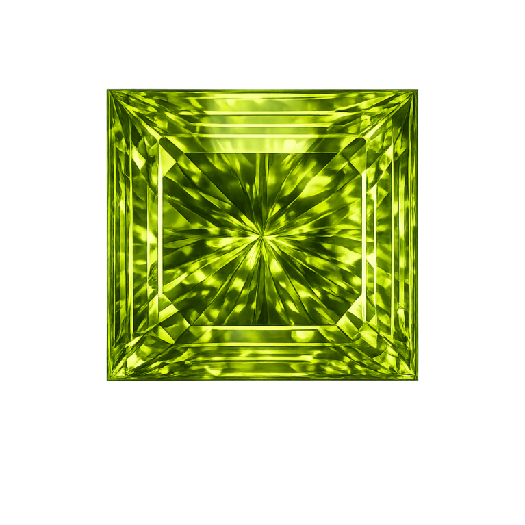 Cubic Zirconia Medium Olive Peridot AAA, Square