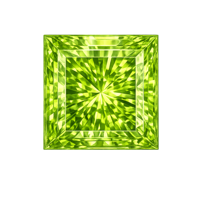 Cubic Zirconia Peridot AAA, Square
