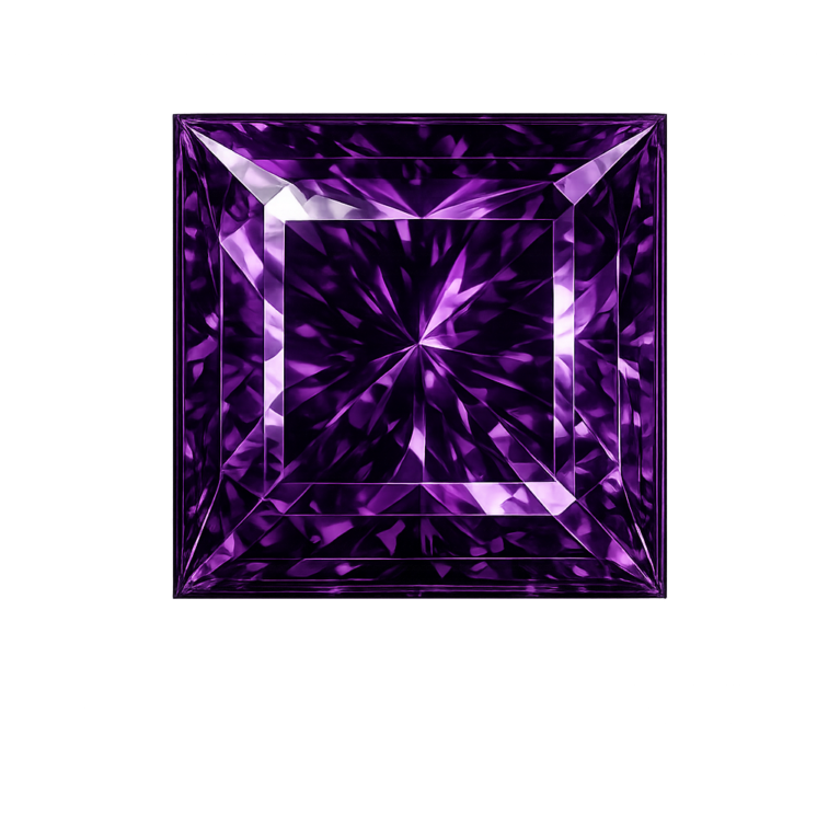 Cubic Zirconia Dark Amethyst AAA, Square
