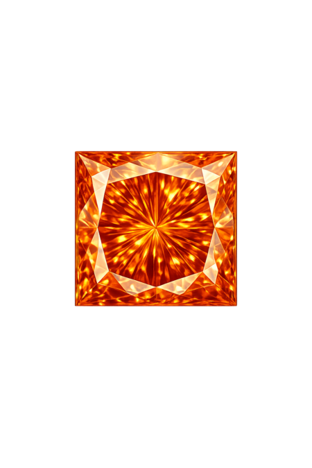 Cubic Zirconia Medium Orange AAA, Square