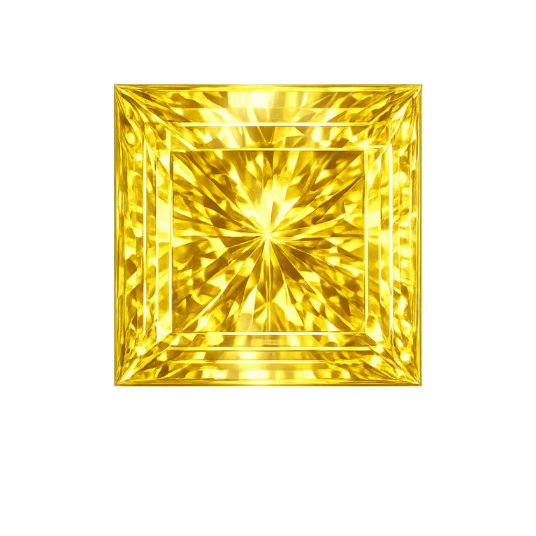 Cubic Zirconia Medium Yellow AAA, Square