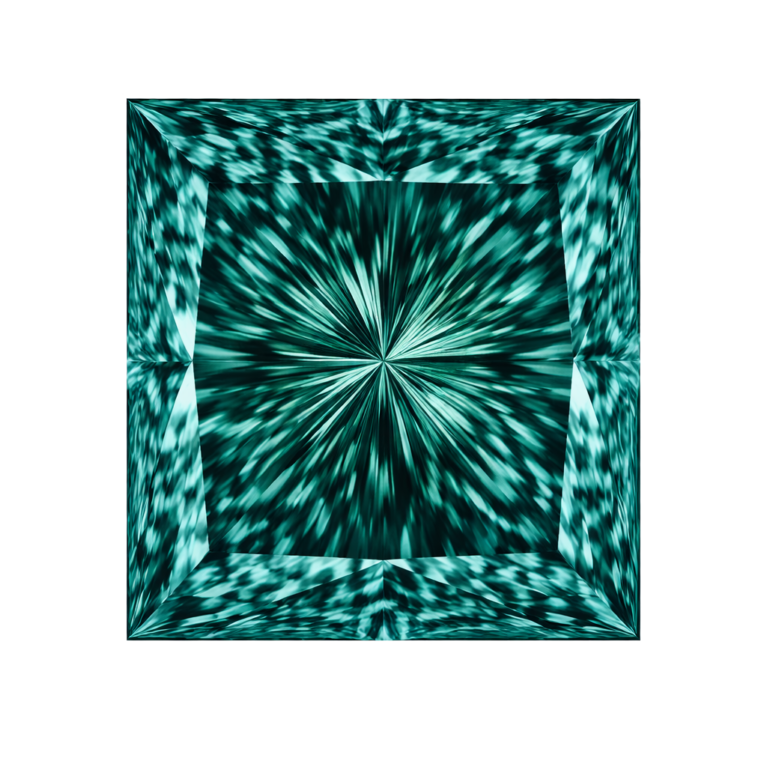 Cubic Zirconia Teal AAA, Square