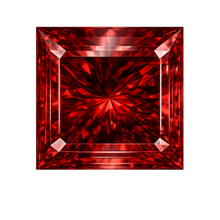 Cubic Zirconia Medium Garnet AAA, Square