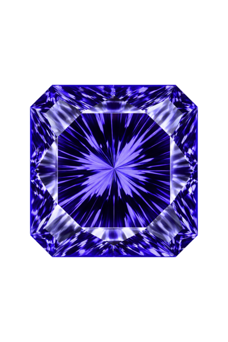 Cubic Zirconia Tanzanite AAA, Square Cut Corners