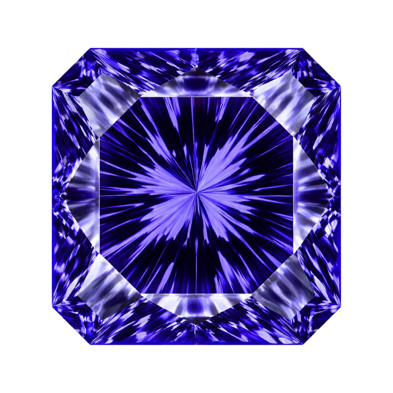 Cubic Zirconia Tanzanite AAA, Square Cut Corners