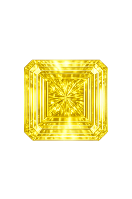 Cubic Zirconia Canary Yellow AAA, Square Cut Corners