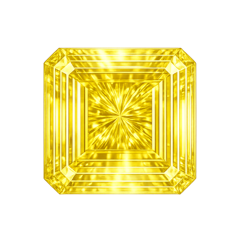 Cubic Zirconia Canary Yellow AAA, Square Cut Corners