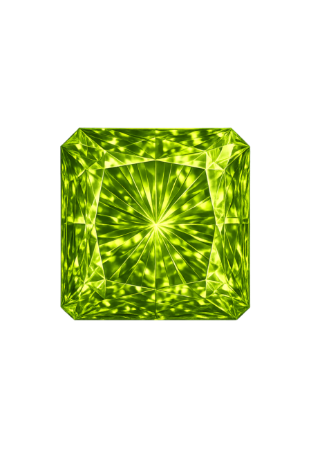 Cubic Zirconia Medium Olive Peridot AAA, Square Cut Corners