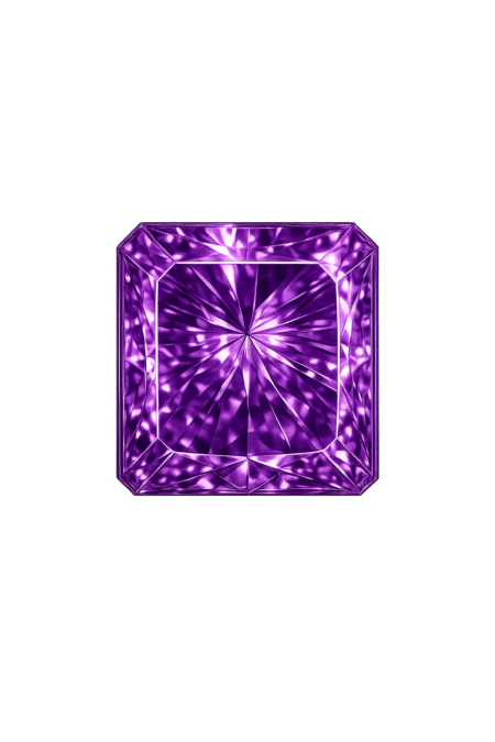 Cubic Zirconia Medium Amethyst AAA, Square Cut Corners