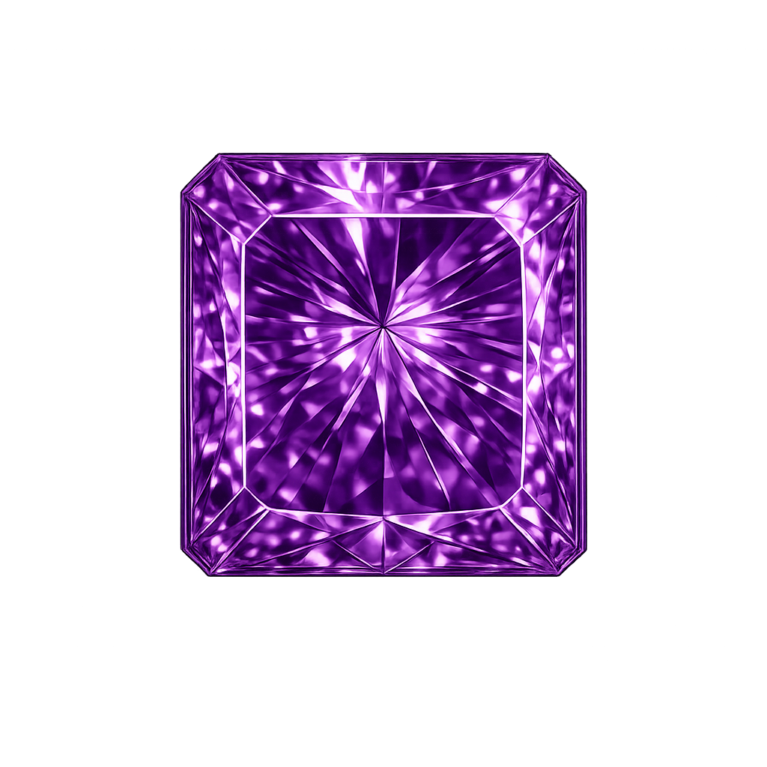 Cubic Zirconia Medium Amethyst AAA, Square Cut Corners