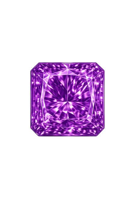 Cubic Zirconia Violet AAA, Square Cut Corners