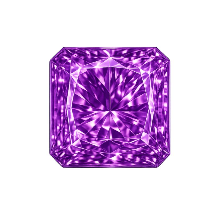 Cubic Zirconia Violet AAA, Square Cut Corners