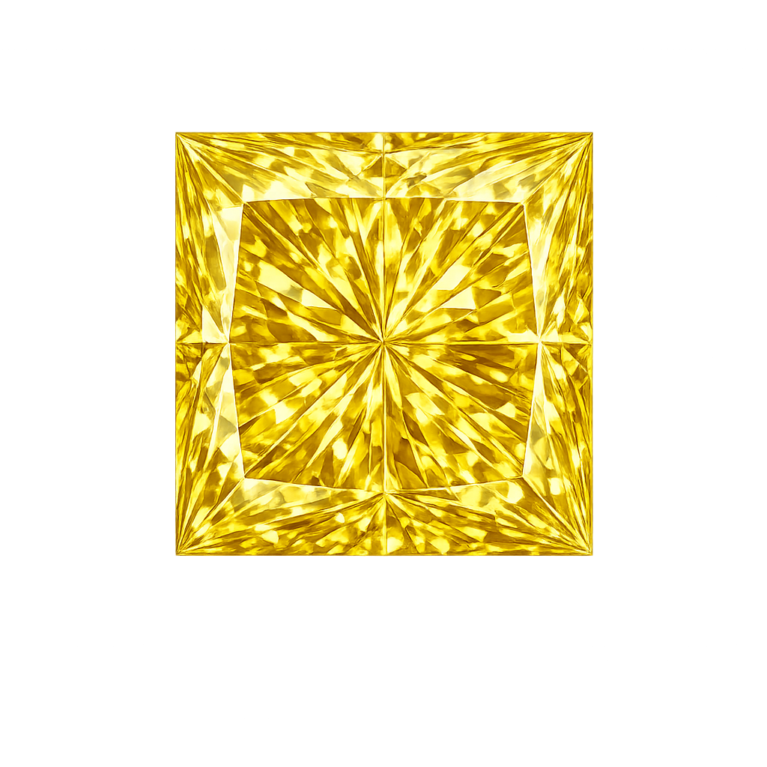 Cubic Zirconia Canary Yellow AAA, Square