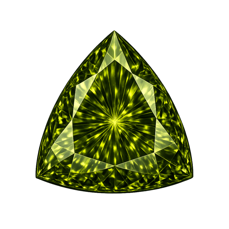 Cubic Zirconia Dark Olive Peridot AAA, Trillion