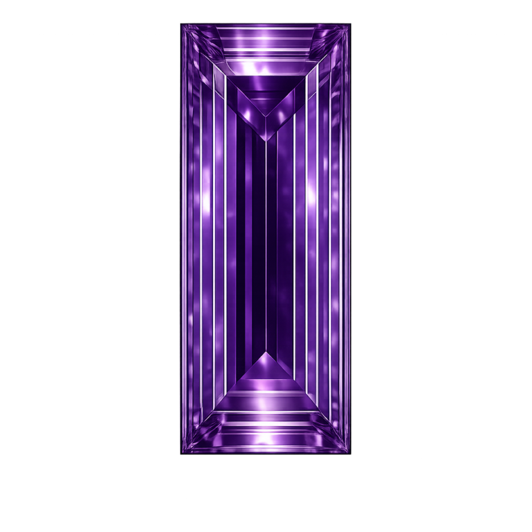 Cubic Zirconia Medium Amethyst AAA, Baguette