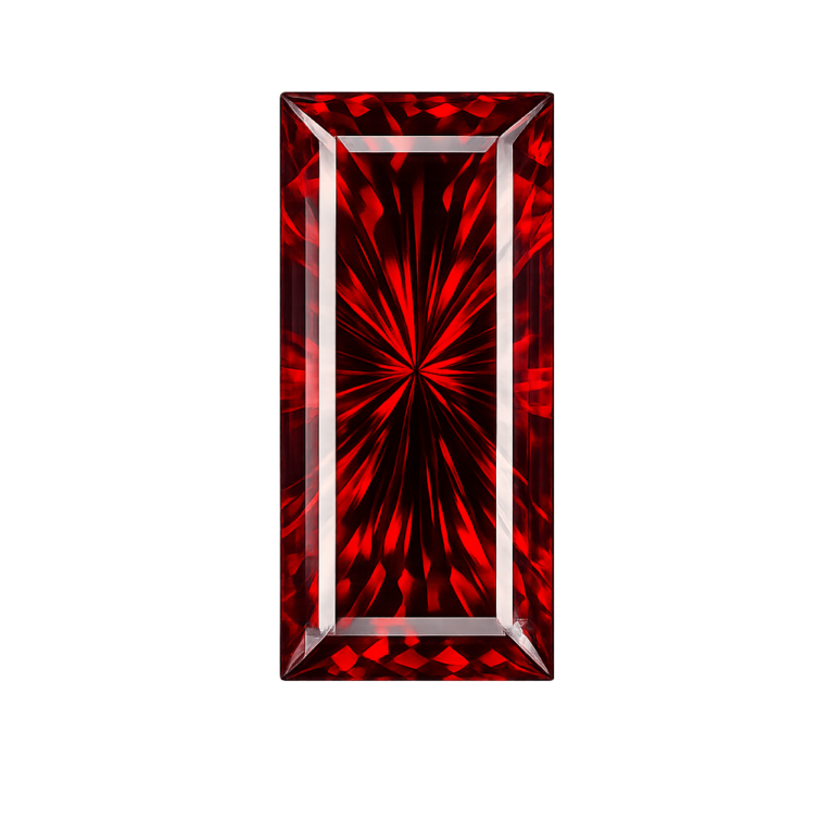 Cubic Zirconia Red AAA, Baguette