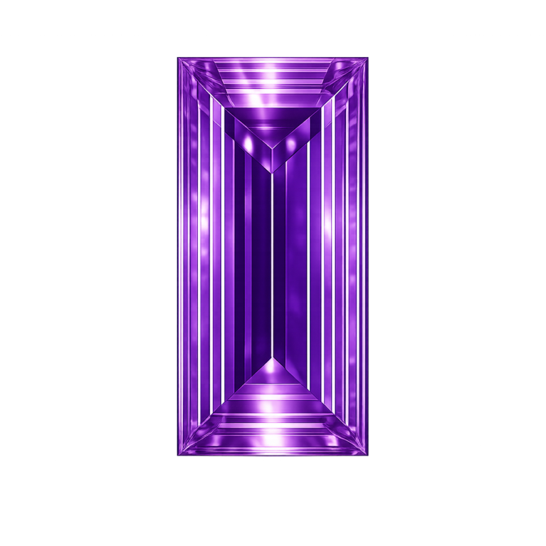 Cubic Zirconia Violet AAA, Baguette