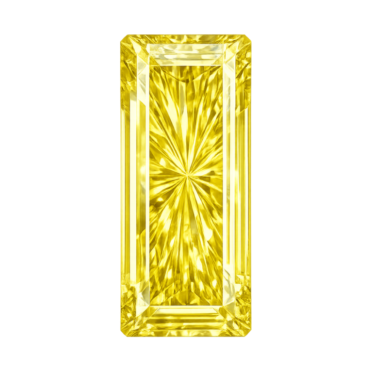 Cubic Zirconia Canary Yellow AAA, Baguette