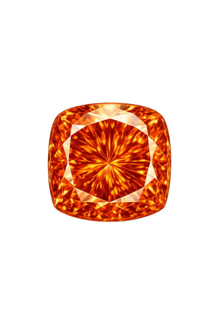 Cubic Zirconia Medium Orange AAA, Cushion