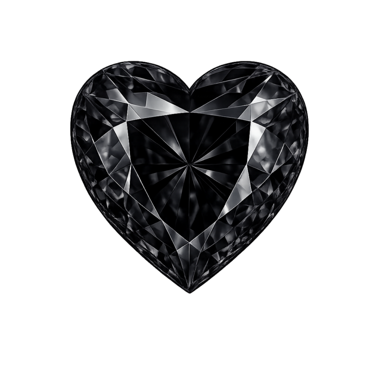 Cubic Zirconia Black AAA, Heart