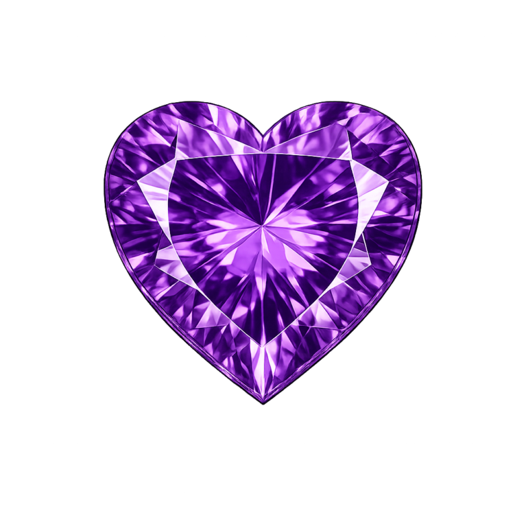 Cubic Zirconia Medium Amethyst AAA, Heart