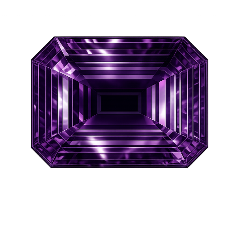 Cubic Zirconia Dark Amethyst AAA, Octagon