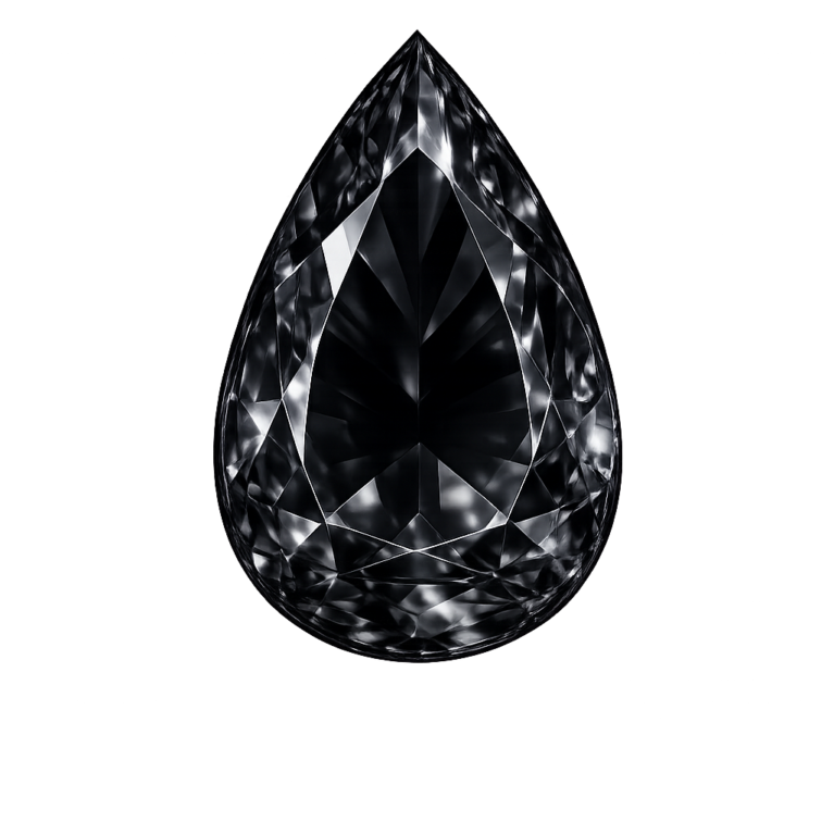 Cubic Zirconia Black AAA, Pear