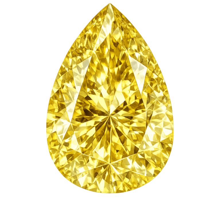 Cubic Zirconia Canary Yellow AAA, Pear