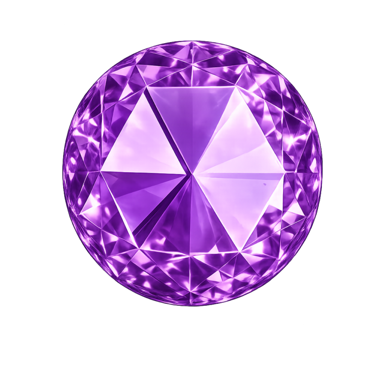 Cubic Zirconia Violet AAA, Round Rose Cut