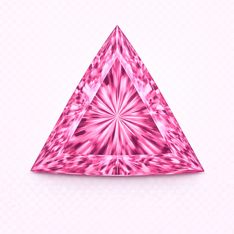 Cubic Zirconia Pink AAA, Triangle