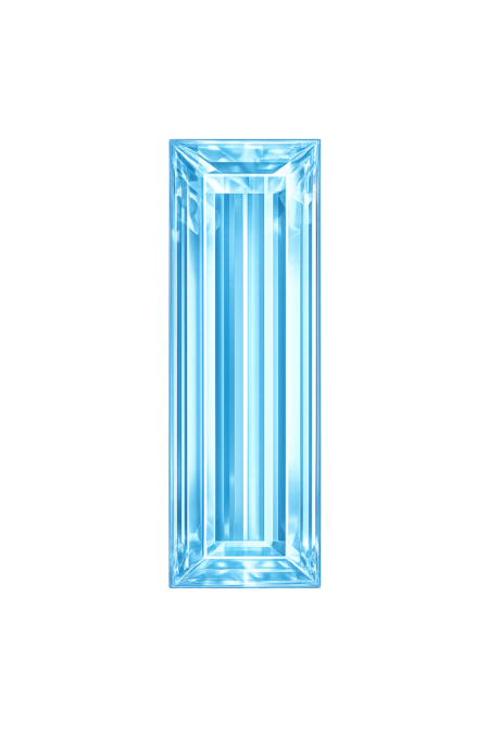 Lab Created Aquamarine #105, Baguette