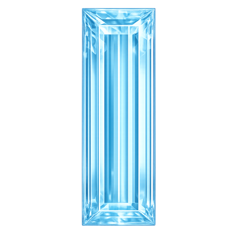 Lab Created Aquamarine #105, Baguette