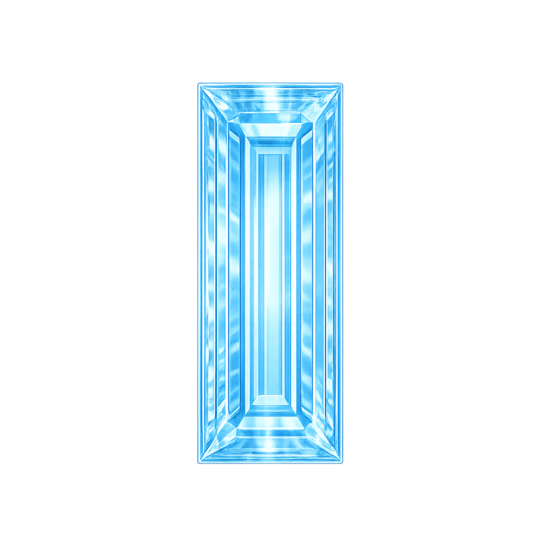 Lab Created Aquamarine #106, Baguette