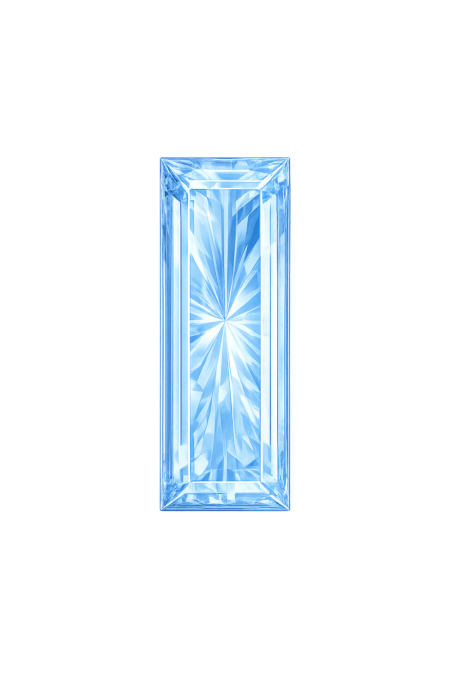 Lab Created Aquamarine #104, Baguette