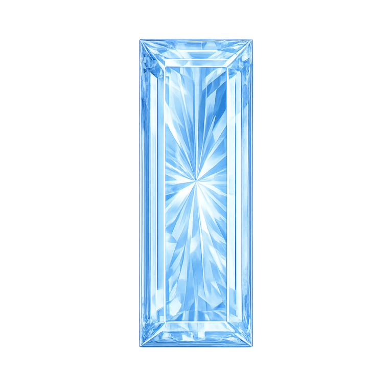 Lab Created Aquamarine #104, Baguette