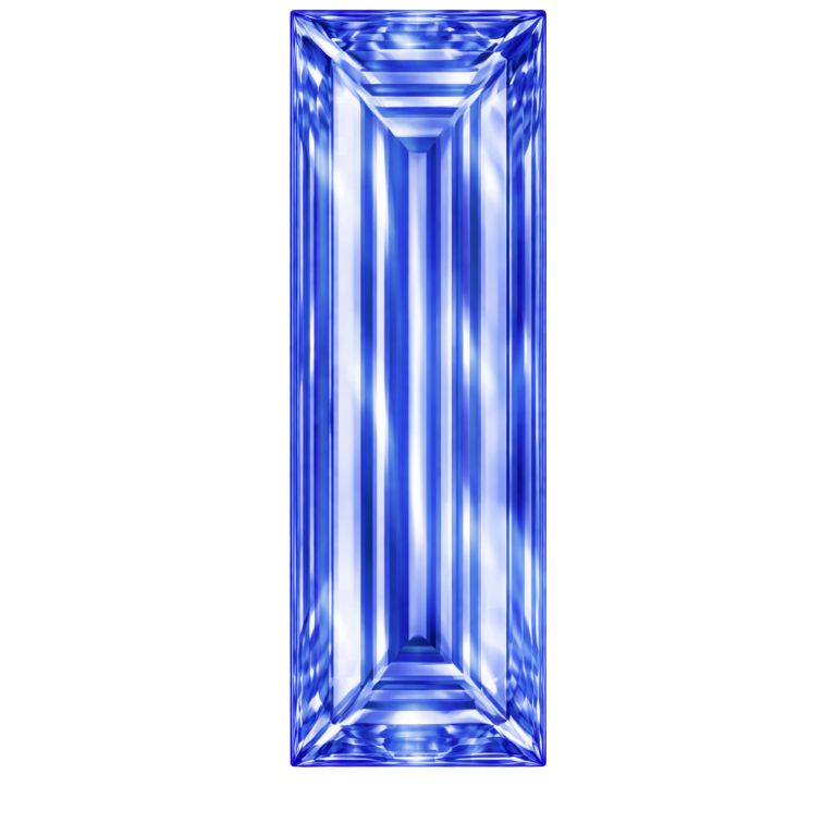 Cubic Zirconia Light Blue Sapphire AAA, Baguette