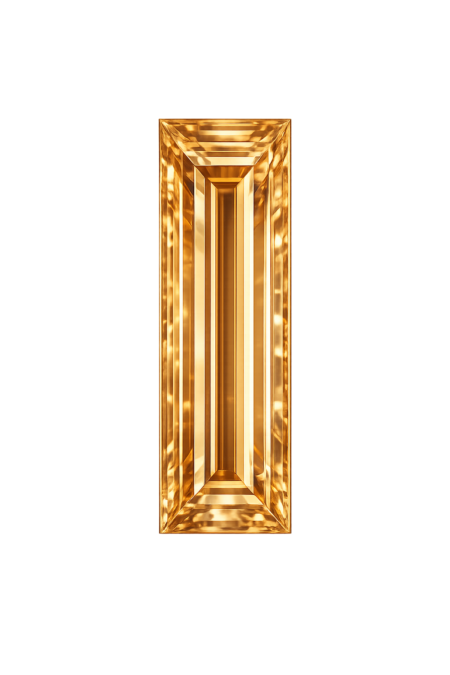 Cubic Zirconia Medium Champagne AAA, Baguette