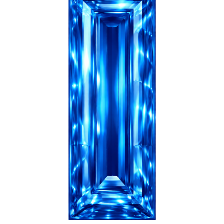 Cubic Zirconia Dark Blue Topaz AAA, Baguette
