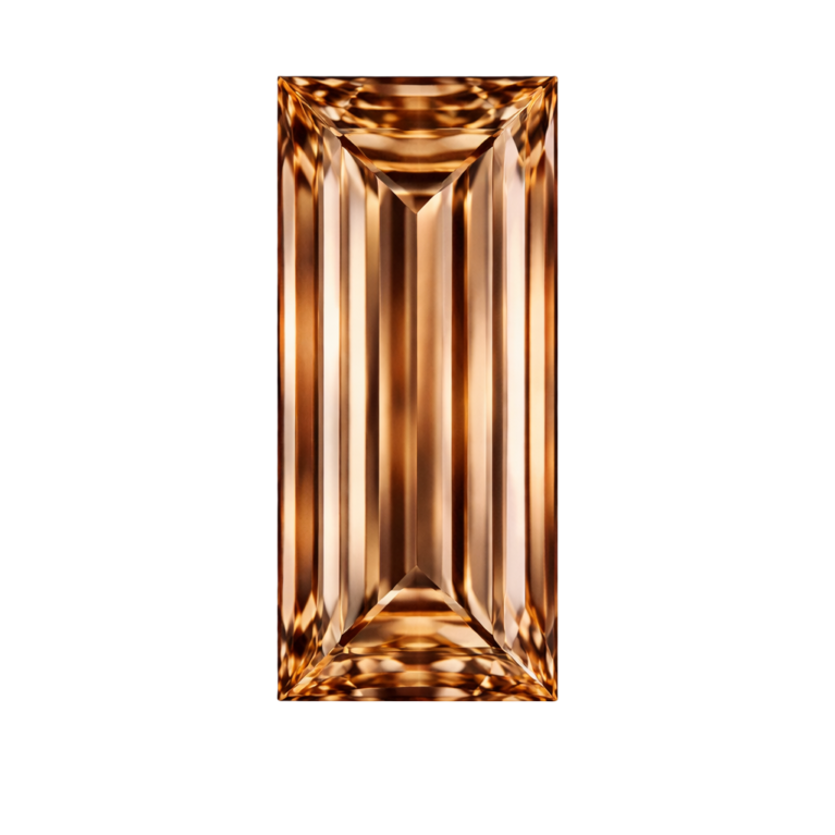 Cubic Zirconia Light Brown AAA, Baguette