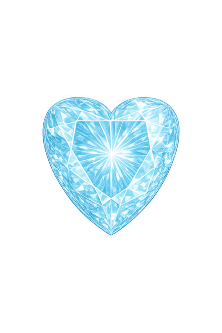 Lab Created Aquamarine #105, Heart