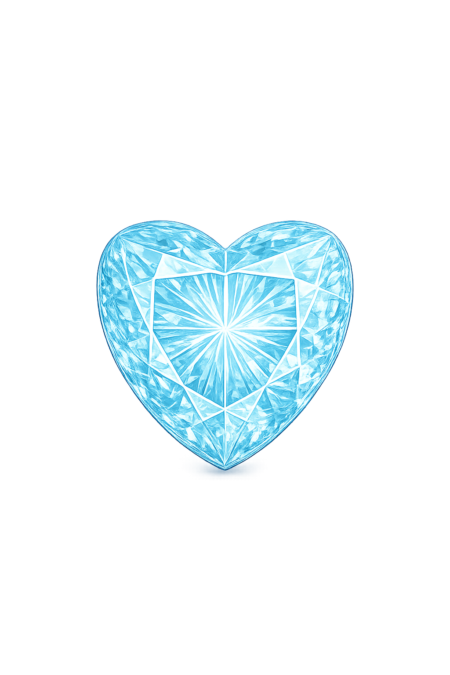 Lab Created Aquamarine #106, Heart