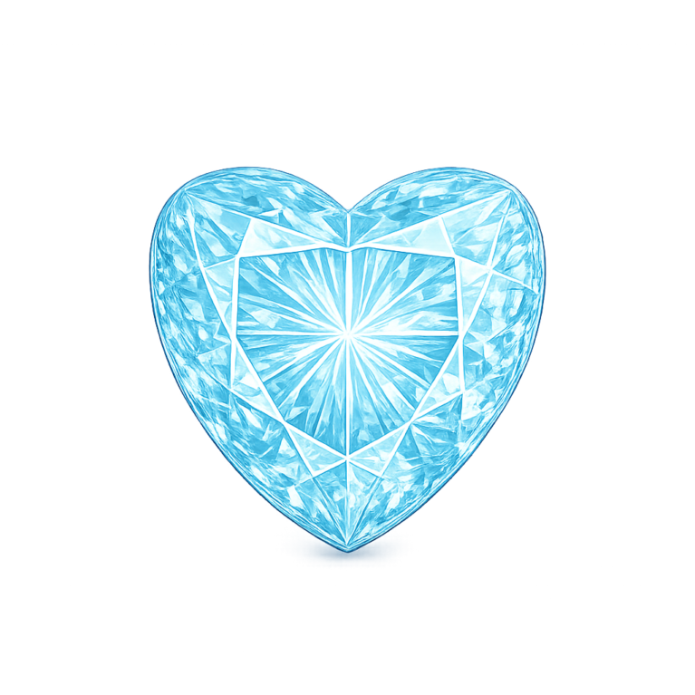 Lab Created Aquamarine #106, Heart