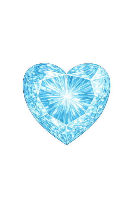 Lab Created Aquamarine #104, Heart