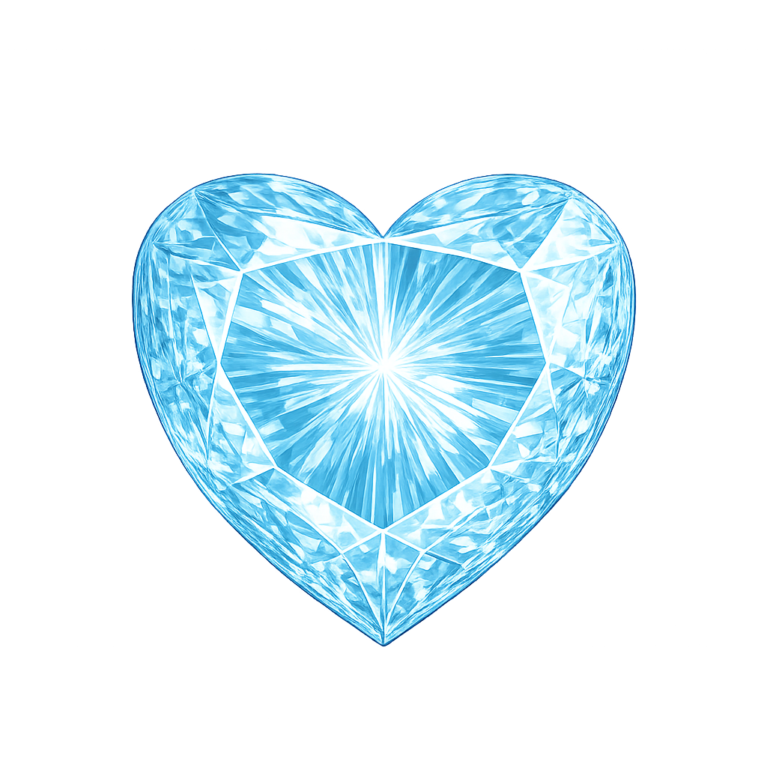 Lab Created Aquamarine #104, Heart
