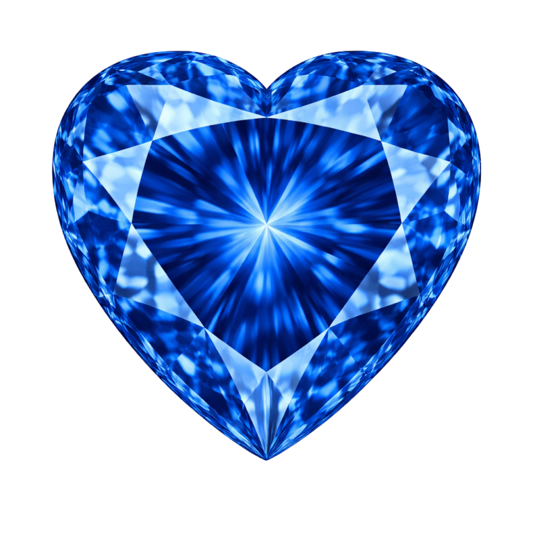Cubic Zirconia Dark Blue Topaz AAA, Heart