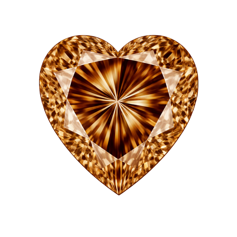 Cubic Zirconia Light Brown AAA, Heart