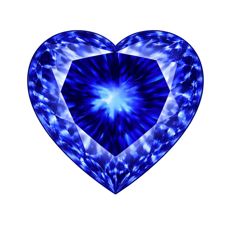 Cubic Zirconia Medium Blue Sapphire AAA, Heart