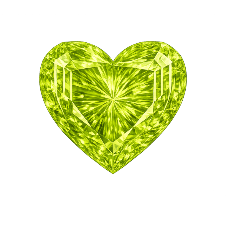 Cubic Zirconia Medium Apple Green AAA, Heart