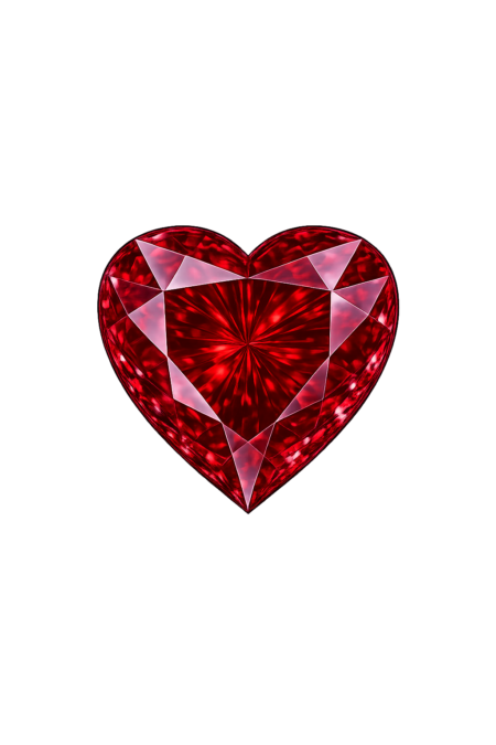 Lab Created Garnet #7, Heart