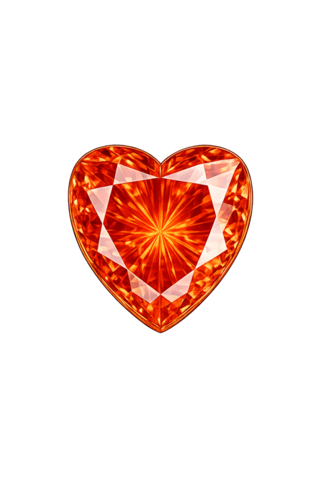 Lab Created Padparadsha #55, Heart